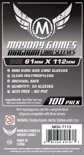 100 Mayday Games Standard Magnum Platinum Card Sleeve Dwarf King French Tarot Sized MDG7113